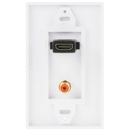 Panel de placa de pared con conector HDMI hembra + conector RCA hembra