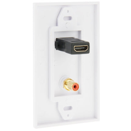 Panel de placa de pared con conector HDMI hembra + conector RCA hembra