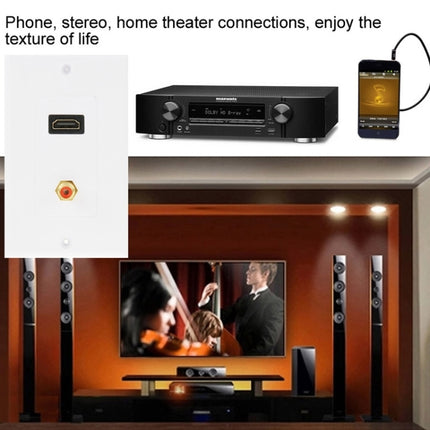 Panel de placa de pared con conector HDMI hembra + conector RCA hembra