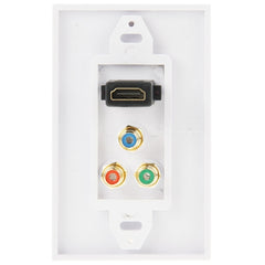 HDMI Female Plug + 3 RCA Female Plugs Wall Plate Panel