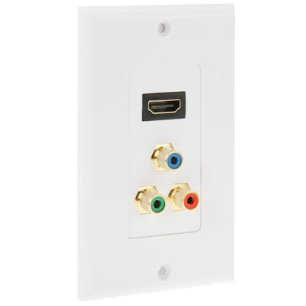 HDMI Female Plug + 3 RCA Female Plugs Wall Plate Panel