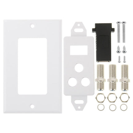 Panel de placa de pared con enchufe hembra USB 3.0 + 3 enchufes hembra F