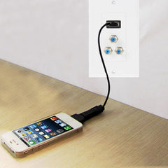 USB 3.0 Female Plug + 3 F Female Plugs Wall Plate Panel