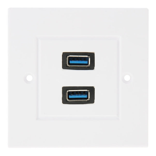 Dual USB 3.0 Female Plugs Home Wall Charger Plate Wall Plate Panel, 2 Ports USB 3.0