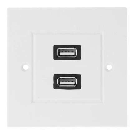 Dual USB 2.0 Female Plugs Home Wall Charger Plate Wall Plate Panel, 2 Ports USB 2.0