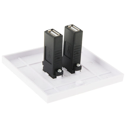 Dual USB 2.0 Female Plugs Home Wall Charger Plate Wall Plate Panel, 2 Ports USB 2.0