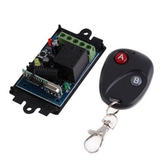 DC 12V 1CH RF Wireless Remote Switch Learning Code Receiver + 2 Buttons Remote Control Transceiver