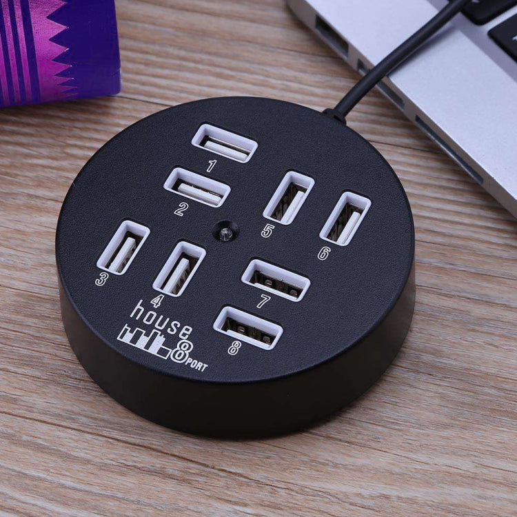 High Speed 8 Ports USB 2.0 Portable Round Hub, Length: 60cmRound Circular 8 Ports USB 2.0 Hub Multi-port Splitter Expansion Adapter for Laptop Notebook PC, Support 1TB Mobile HDD, Round Circular(White), Round Circular(Black)