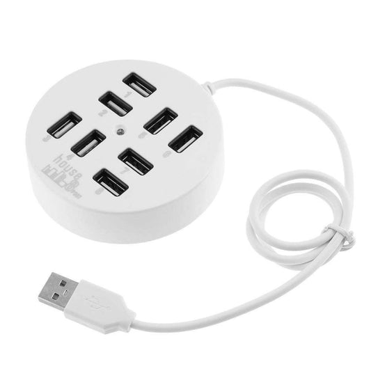 High Speed 8 Ports USB 2.0 Portable Round Hub, Length: 60cmRound Circular 8 Ports USB 2.0 Hub Multi-port Splitter Expansion Adapter for Laptop Notebook PC, Support 1TB Mobile HDD, Round Circular(White), Round Circular(Black)