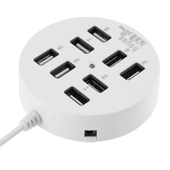 High Speed 8 Ports USB 2.0 Portable Round Hub, Length: 60cmRound Circular 8 Ports USB 2.0 Hub Multi-port Splitter Expansion Adapter for Laptop Notebook PC, Support 1TB Mobile HDD, Round Circular(White), Round Circular(Black)