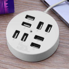 High Speed 8 Ports USB 2.0 Portable Round Hub, Length: 60cmRound Circular 8 Ports USB 2.0 Hub Multi-port Splitter Expansion Adapter for Laptop Notebook PC, Support 1TB Mobile HDD, Round Circular(White), Round Circular(Black)