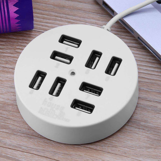 High Speed 8 Ports USB 2.0 Portable Round Hub, Length: 60cmRound Circular 8 Ports USB 2.0 Hub Multi-port Splitter Expansion Adapter for Laptop Notebook PC, Support 1TB Mobile HDD, Round Circular(White), Round Circular(Black)