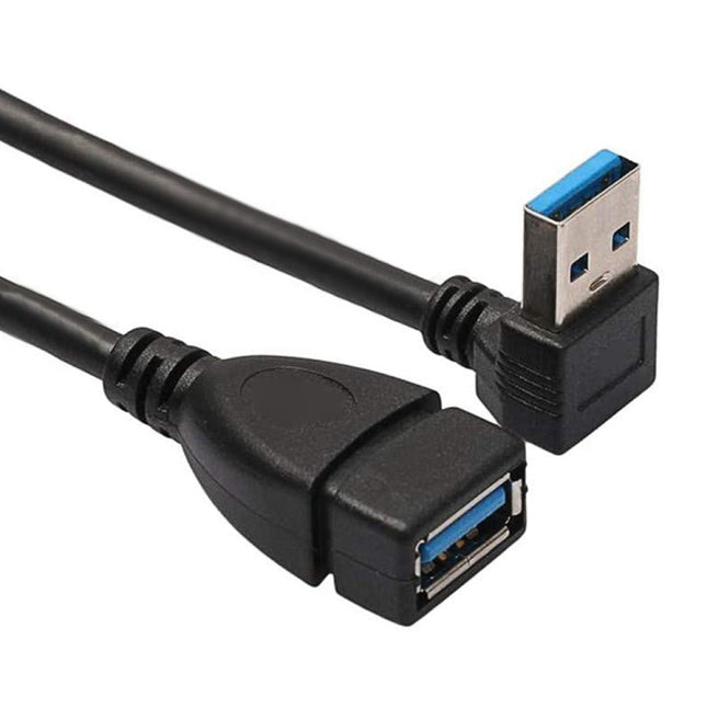 USB 3.0 Down Angle 90 degree  Extension Cable Male to Female Adapter Cord, Length: 15cm, Down Angle AM to AF, length: 15cm