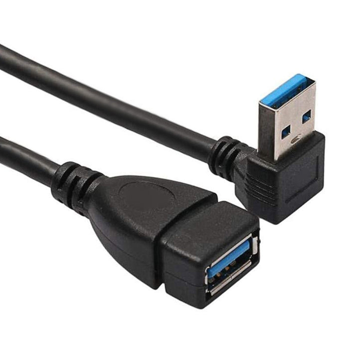 USB 3.0 90-Degree Down-Angle Extension Cable Male to Female – 15cm