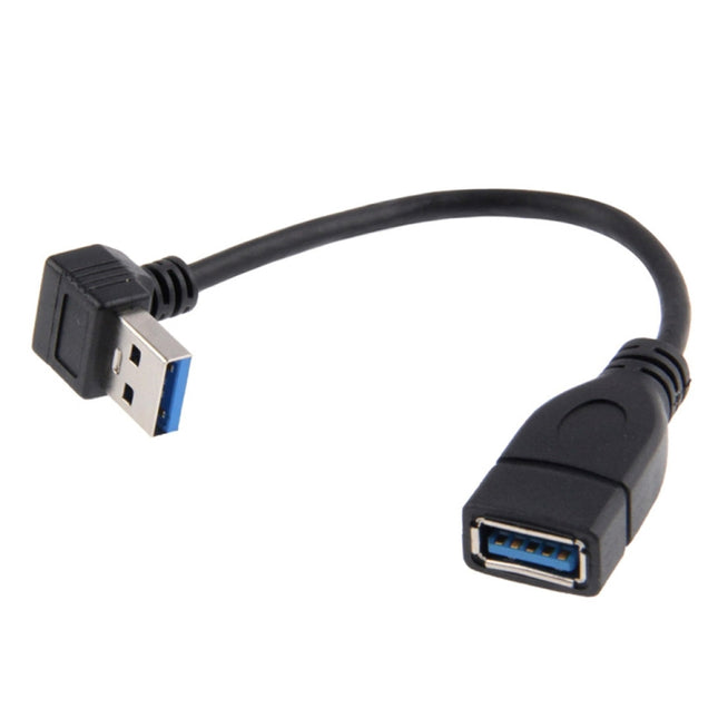 USB 3.0 Down Angle 90 degree  Extension Cable Male to Female Adapter Cord, Length: 15cm, Down Angle AM to AF, length: 15cm