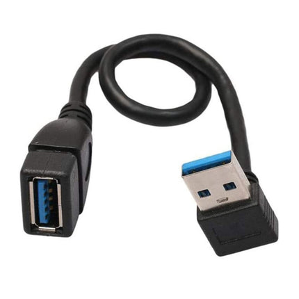 USB 3.0 Down Angle 90 degree  Extension Cable Male to Female Adapter Cord, Length: 15cm, Down Angle AM to AF, length: 15cm