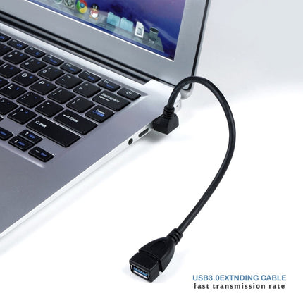 USB 3.0 Down Angle 90 degree  Extension Cable Male to Female Adapter Cord, Length: 15cm, Down Angle AM to AF, length: 15cm