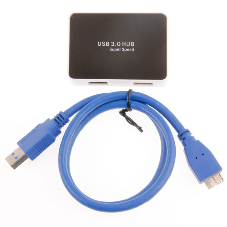 CR-H302 Mirror Surface 4 Ports USB 3.0 Super Speed 5Gbps HUB + 60cm USB 3.0 Transmission Cable, H302 White, H302 Black