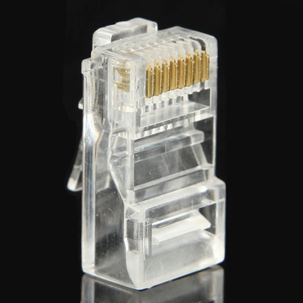 100pcs /Pack RJ45 Connector Modular Plug, Gold: 3u, Gold: 3u