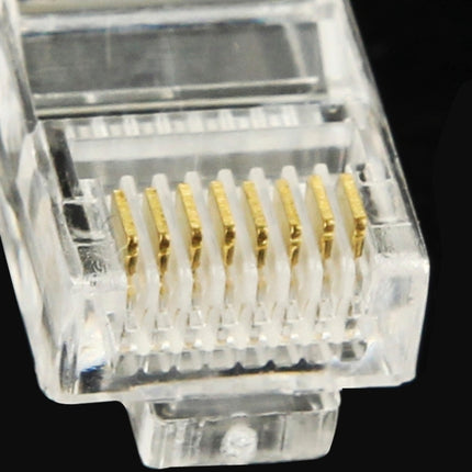 100pcs /Pack RJ45 Connector Modular Plug, Gold: 3u, Gold: 3u