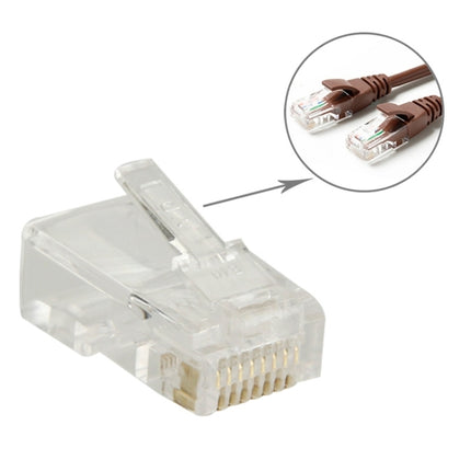 100pcs /Pack RJ45 Connector Modular Plug, Gold: 3u, Gold: 3u