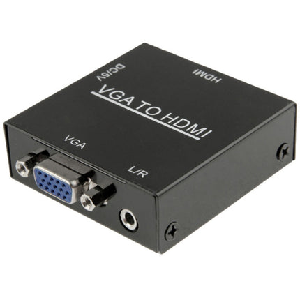 HD 1080P HDMI Mini VGA to HDMI Scaler Box Audio Video Digital Converter Adapter for PC / HDTV, HD 1080P