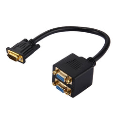 30cm VGA Male to 2 VGA Female Splitter Cable, VGA Male