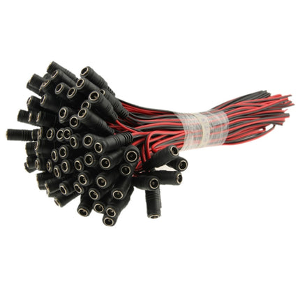 100 PCS 5.5 x 2.1mm DC Power Female Barrel Connector Adaptor for LED Light Controller, Length: 30cm