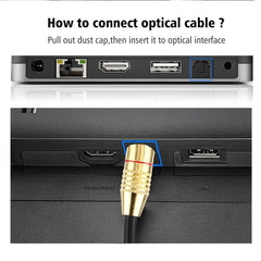 Digital Audio Optical Fiber Toslink Cable, OD: 5.0mm, 1.5m