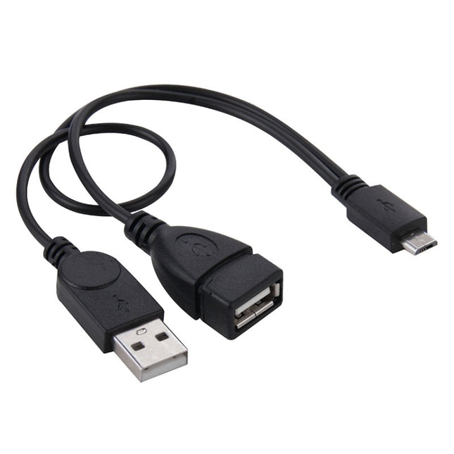 Micro USB to USB 2.0 Male & USB 2.0 Female Host OTG Converter Adapter Cable, Length: About 30cm, Micro USB to USB 2.0 AM+AF