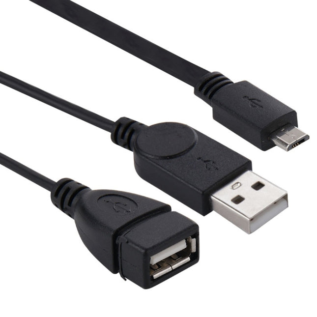 Micro USB to USB 2.0 Male & USB 2.0 Female Host OTG Converter Adapter Cable, Length: About 30cm, Micro USB to USB 2.0 AM+AF