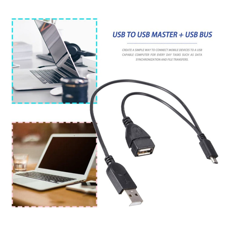 Micro USB to USB 2.0 Male & USB 2.0 Female Host OTG Converter Adapter Cable, Length: About 30cm, Micro USB to USB 2.0 AM+AF