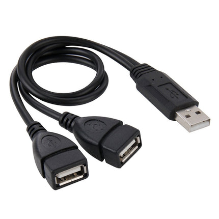 USB 2.0 Male to 2 Dual USB Female Jack Adapter Cable for Computer / Laptop, Length: About 30cm, USB 2.0 AM to 2 USB 2.0 AF