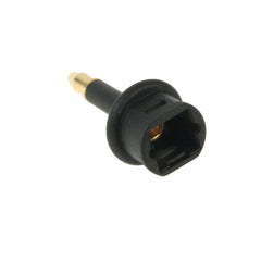 Gold Plated Square to Round 3.5mm Optical Fiber Adapter, 90 Degree Digital Audio Optical Fiber