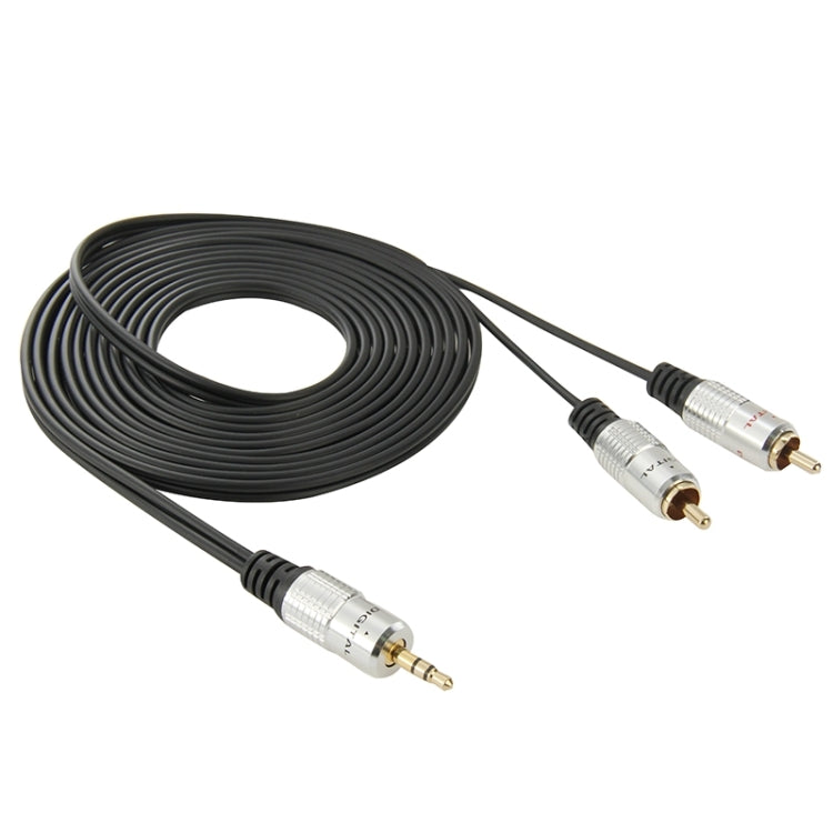 3.5mm Jack Stereo to 2 RCA Male Audio Cable, Length: 3m, 2 RCA, Length: 3m