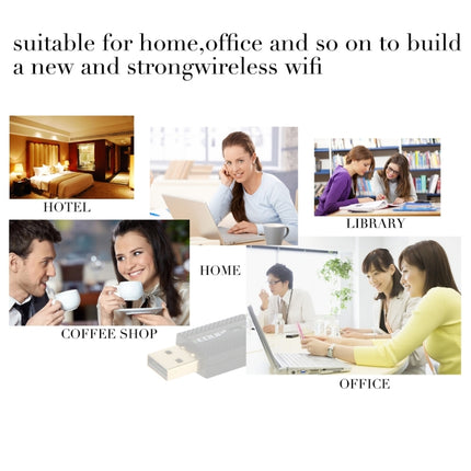 EDUP EP-N1581 Mini USB Wifi 802.11n/g/b 300Mbps 2.4GHz Wireless Adapter External Antenna, EP-N1581