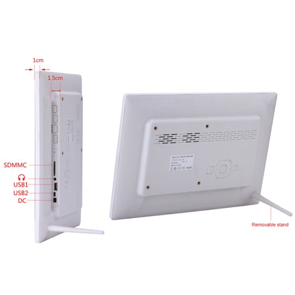 Marco de fotos digital de 12,1 pulgadas con soporte y control remoto, programa Allwinner F16, compatible con discos flash SD/MMC/USB, 12,1 pulgadas