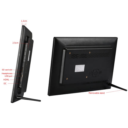 13 inch LED Digital Photo Frame with Remote Control, MP3 / MP4 / Movie Player, Support USB / SD Card Input, Built in Stereo Speaker