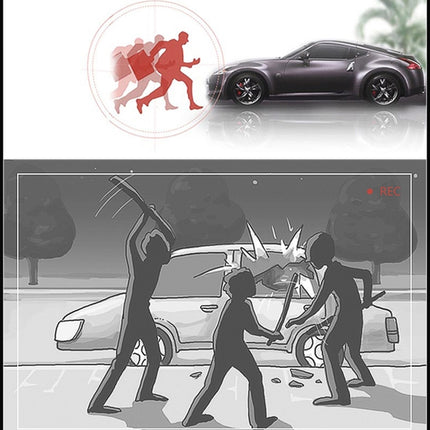 Full HD 1080P 4.3 inch Screen Display Dual Camera Vehicle DVR, 140 Degree Wide Angle Viewing, Support Night Vision / Parking Monitoring / Loop Recording / Motion Detection / G-Sensor / TF Card