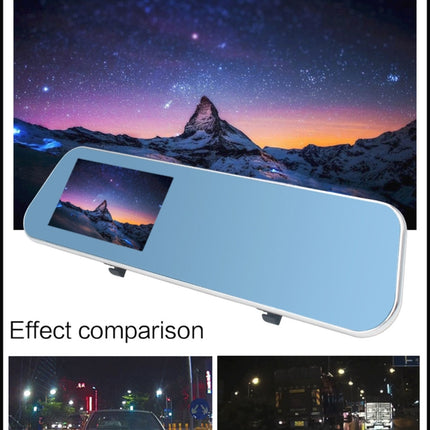 Full HD 1080P 4.3 inch Screen Display Dual Camera Vehicle DVR, 140 Degree Wide Angle Viewing, Support Night Vision / Parking Monitoring / Loop Recording / Motion Detection / G-Sensor / TF Card