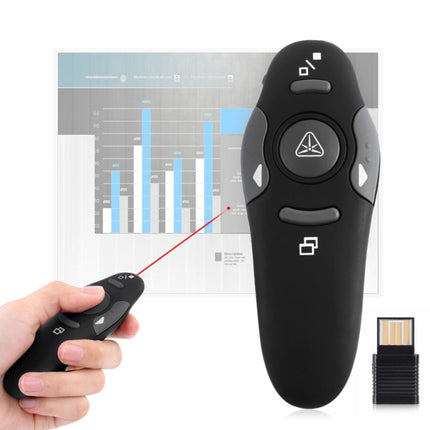 Multimedia Presenter with Laser Pointer & USB Receiver for Projector / PC / Laptop, Control Distance: 15m, 016