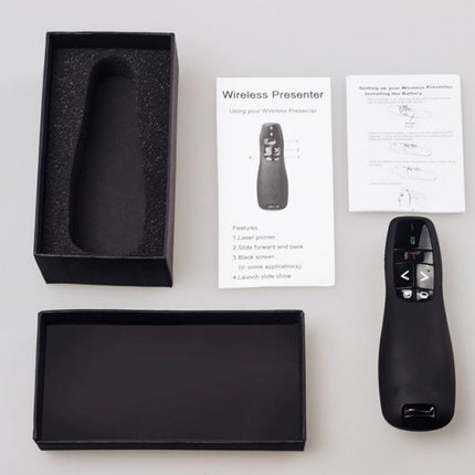 Multimedia Presenter with Laser Pointer & USB Receiver for Projector / PC / Laptop, Control Distance: 15m (R400)