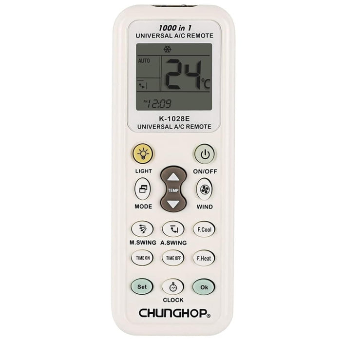 Chunghop K-1028E 1000 in 1 Universal A/C Remote Controller with Flashlight, K-1028E with Flashlight