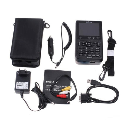 SATLINK WS6906 Medidor de satélite digital portátil con pantalla LCD a color de 3,5 pulgadas, WS6906
