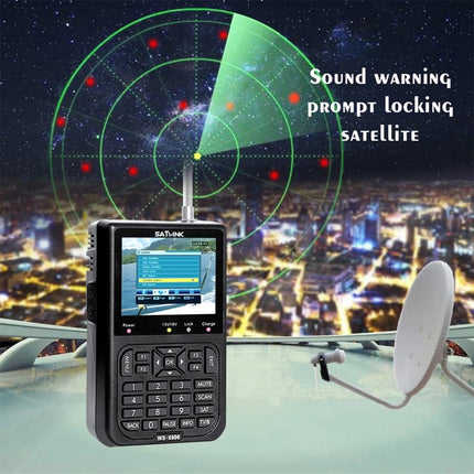 SATLINK WS6906 Medidor de satélite digital portátil con pantalla LCD a color de 3,5 pulgadas, WS6906