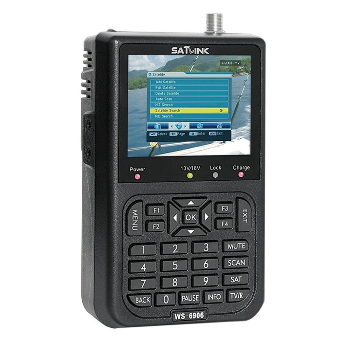SATLINK WS6906 Tragbares digitales Satellitensuchgerät mit 3,5 Zoll LCD-Farbbildschirm, WS6906