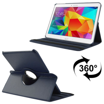 Funda de cuero con textura de lichi giratoria de 360 ​​grados con soporte de visualización de 2 ángulos para Samsung Galaxy Tab 4 10.1 / SM-T530 / T531 / T535