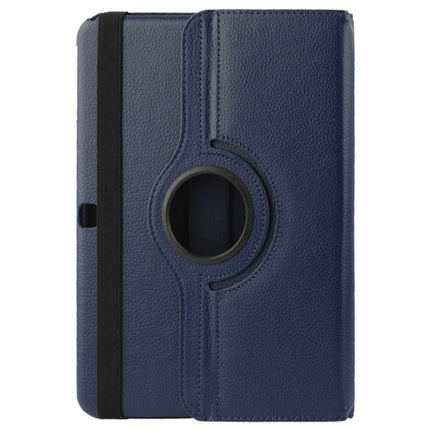 Funda de cuero con textura de lichi giratoria de 360 ​​grados con soporte de visualización de 2 ángulos para Samsung Galaxy Tab 4 10.1 / SM-T530 / T531 / T535