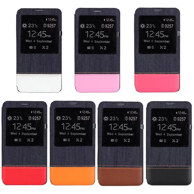 Jeans Style Flip Leather Case with Credit Card Slots & Call Display ID for Galaxy Note III / N9000