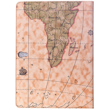 World Map Pattern Flip Leather Case with Holder for Galaxy Tab S 10.5 / T800, Random Delivery (Light Yellow)